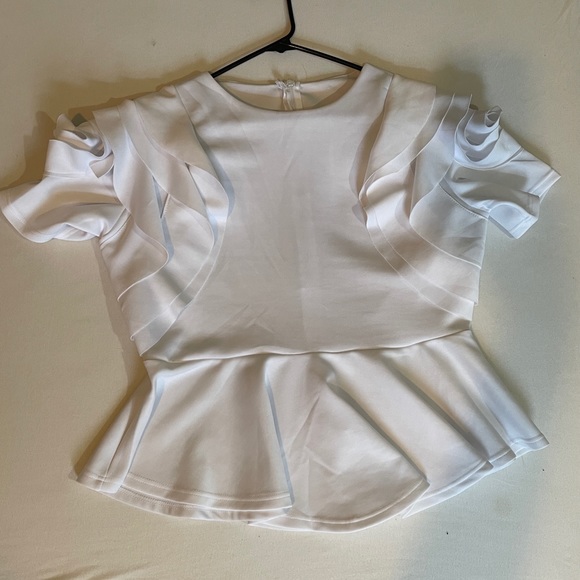 NEW Peplum Top Flutter Sleeve Details - Picture 1 of 4